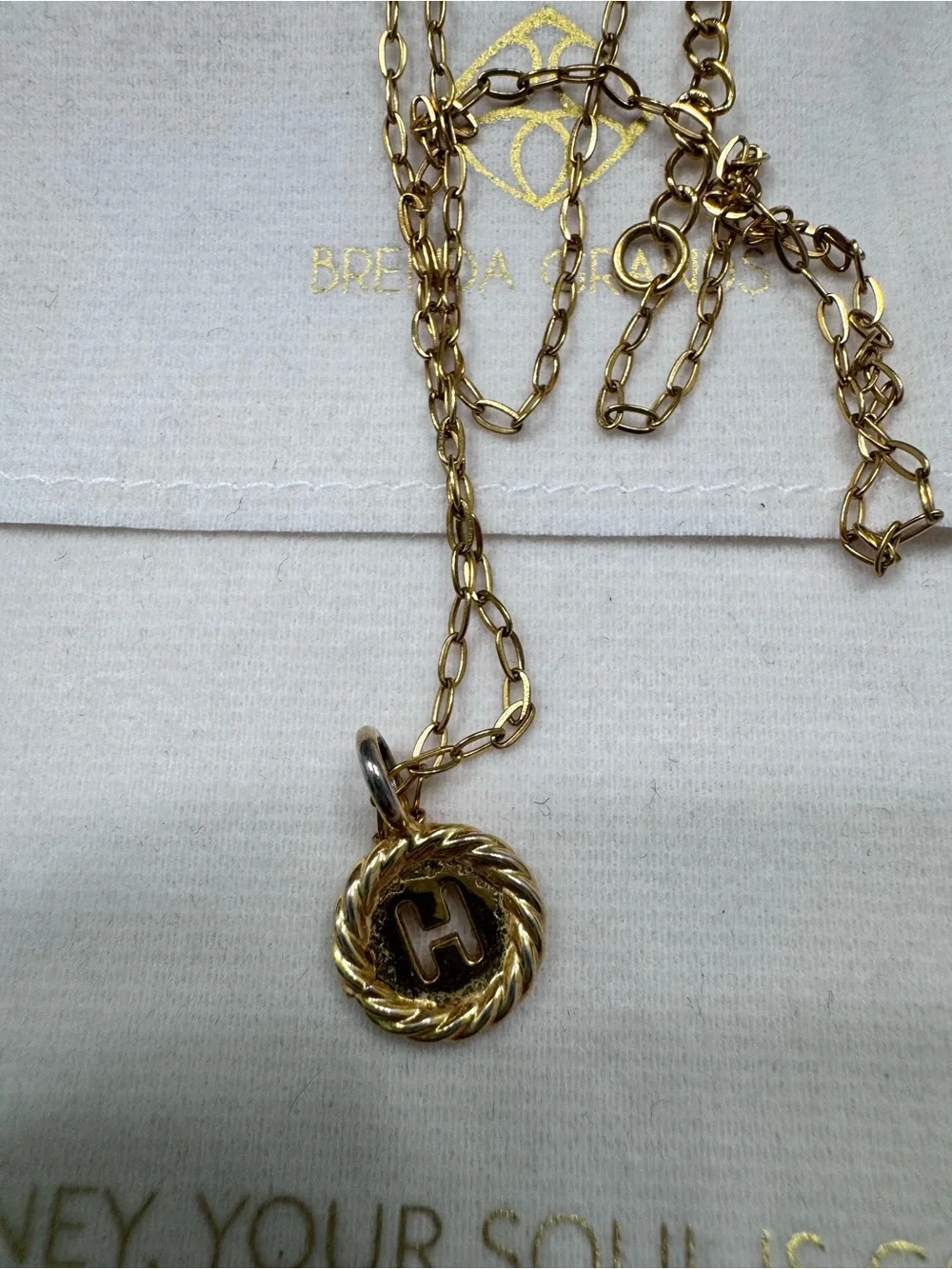 Brenda Grands Sealed with Love Initial H Gold Waterproof Necklace